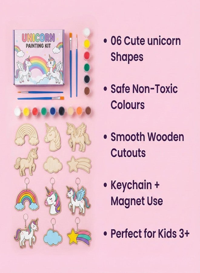 HOBBY INDIA DIY Keychain Fridge Magnet Painting Kit for Kids & Adult | Creative Art & Craft Set Gift for Girls & Boys | Cute Resin Activity Key Chain Making | Fun Birthday & Home Decor (Unicorn) - Image 4